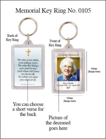 Memorial Keyring Style 0105 Our Lady of Lourdes