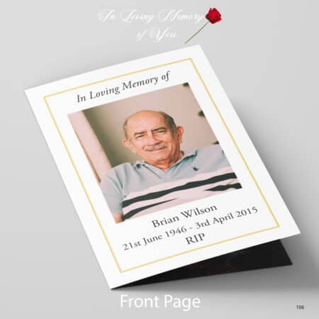 Memorial Card 0106 - Front Page