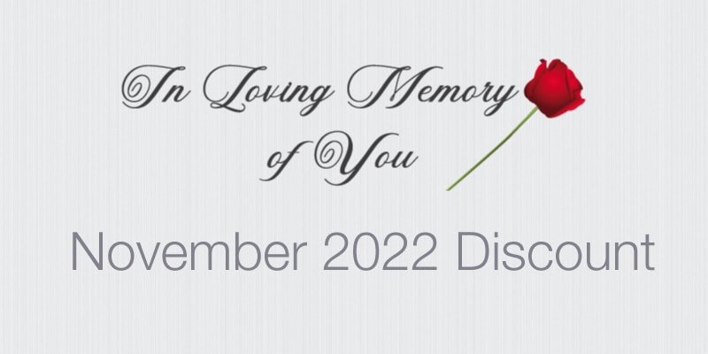 Discount Code for November 2022